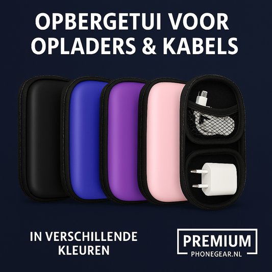 Compacte reisopbergetui voor kabels & opladers – schokbestendig & waterafstotend
